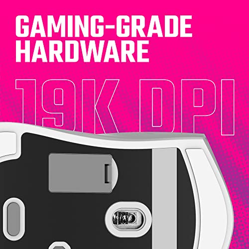 Cooler Master MM712 Wireless Gaming Mouse White with Adjustable 19,000 DPI, 2.4GHz and Bluetooth, Ultraweave Cable, PTFE Feet, RGB Lighting and MasterPlus+ Software - style: MM712 Wireless White