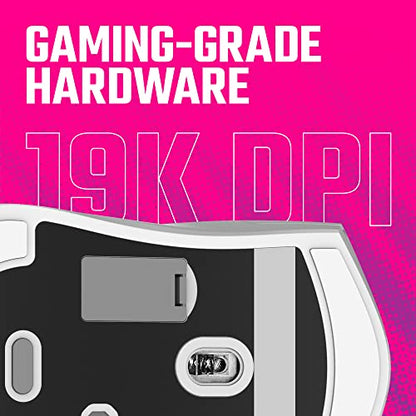 Cooler Master MM712 Wireless Gaming Mouse White with Adjustable 19,000 DPI, 2.4GHz and Bluetooth, Ultraweave Cable, PTFE Feet, RGB Lighting and MasterPlus+ Software - style: MM712 Wireless White