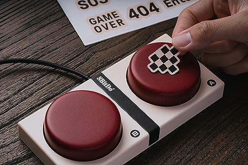 8Bitdo 87 Keys Retro Mechanical Keyboard Bluetooth/2.4G/USB-C, Hot Swappable, Dual Super Programmable Buttons, Volume knob for Windows and Android - Fami Edition - color: Fami Edition