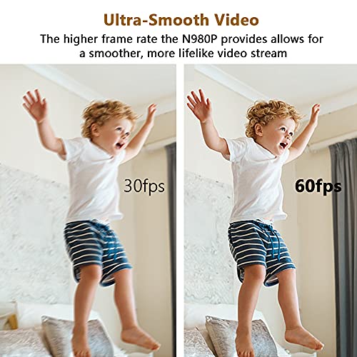 NexiGo 60FPS 1080P Webcam Kits, N980P HD Web Camera with Microphone, 120 Degrees Wide-Angle, Software Control, Lightweight Mini Tripod, Extendable Stand, for Zoom/Skype/Teams