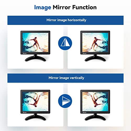 Eyoyo 8 Inch Small Monitor, 1024x768 4:3 IPS Mini Security Camera Monitor Screen Support HDMI VGA AV BNC Input with Remote Control, Video Monitors for Retro Computer PC NVR CCTV Raspbery Pi - style: 8 inch 1024x768