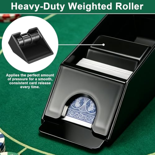 Abaodam Blackjack Shoe, 6 Deck Card Dealing Shoe, Manual Poker Card Dispenser for Tabletop Games Accessory, Home Family Game Night (Black)