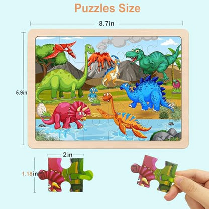 Wooden Puzzles for Kids Ages 4-6, 24 Piece Animals Puzzles for Toddlers,Jigsaw Puzzles for Kids Ages 3-5, Preschool Educational Puzzles Board Toys Gifts for Boys and Girls 3 4 5 6 Years Old - style: Wooden puzzles