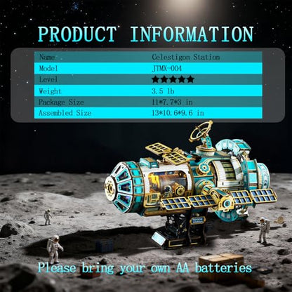 YSWOOD WORLD 3D Wooden Puzzles for Adults Space Station DIY Model Kit | Mechanical Model Kit with Lights & Music, 511PCS Adult Wooden Puzzles, Desk Decor, Engineering Gifts for Christmas Birthday
