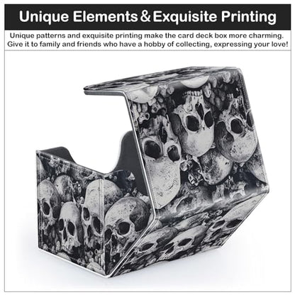 Card Deck Box for MTG Trading Cards with Magnetic Closure,Premium Card Storage Box Case Cover for TCG CCG Magic Cards,Skull Pile - color: Skull Pile