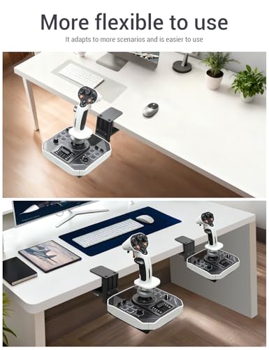 Quick Release Desk Mount For Farming & Flight Sim Joystick Compatible with Thrustmaster SimTask FarmStick, T.Flight Hotas One/4/X, T.16000M FCS, Sol-R1, Sol-R2, Sol-R5, TCA Sidestick Airbus - 1 Pack