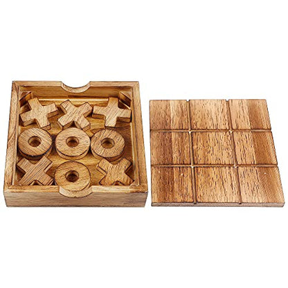 Glintoper Tic Tac Toe & 4 in a Row Tables Game Set, Classic Board Line Up 4 for Living Room Rustic Table Decor and Use as Game Top Wood Guest Room Decor Strategy Board Games for Families - style: Tic Tac Toe & 4 in a Row