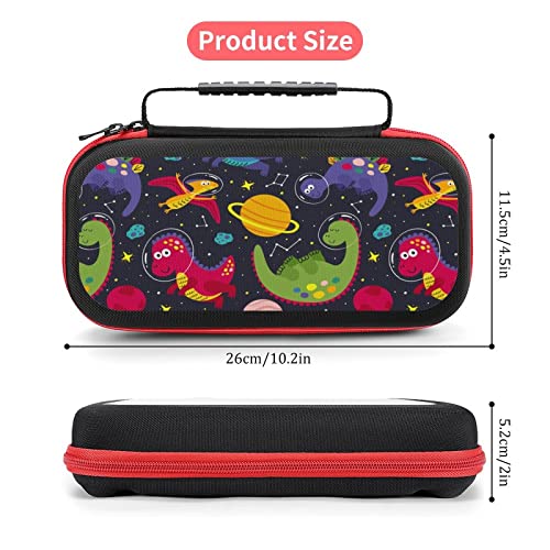 AoHanan Dinosaur in Space Switch Carrying Case Compatible With Switch - 20 Games Cartridges Hard Shell Travel Protection for Console & Accessories - color: Dinosaur in Space