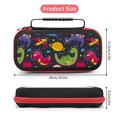 AoHanan Dinosaur in Space Switch Carrying Case Compatible With Switch - 20 Games Cartridges Hard Shell Travel Protection for Console & Accessories - color: Dinosaur in Space