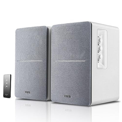 Edifier R1280T Powered Bookshelf Speakers - 2.0 Active Near Field Studio Monitor Speaker - White Enclosure - 42 Watts RMS - color: White