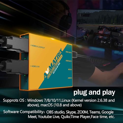 SDI/HDMI to USB3.0 Video External Capture Card for Streaming, Uncompressed (YUY2) 1080P60 Play and Pluy for Church Live Streaming Tele-Conference Tele-Education (UC1218-4K PRO)