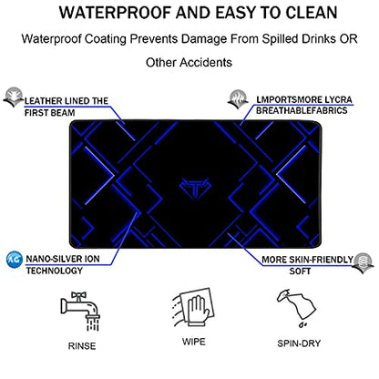 TEDNETGO Large Extended Gaming Mouse Pad, Long Mouse Pads, Extra Large Big Mouse Pad with Stitched Edge, XXL Non-Slip Computer Computer Keyboard Mat for Gamer/Desktop/Office/Home,Blue - color: Blue, size: 31.5L x 15.7W inches