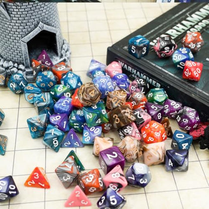 Polyhedral D&D Dice Set-5 Pack Double-Colors Dice Sets Compatible with Dungeons and Dragons DND Role Playing Game RPG MTG Games Dice with D4 D6 D8 D10 D% D12 D20 (5 Colors Set) - color: 5 Pack Double-colors Dice