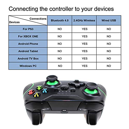 TECTINTER 2.4G Wireless Controller Compatible with Xbox One Gamepad Joystick for PC PS3 Android Smartphone (with Phone Clip) - color: With phone Clip
