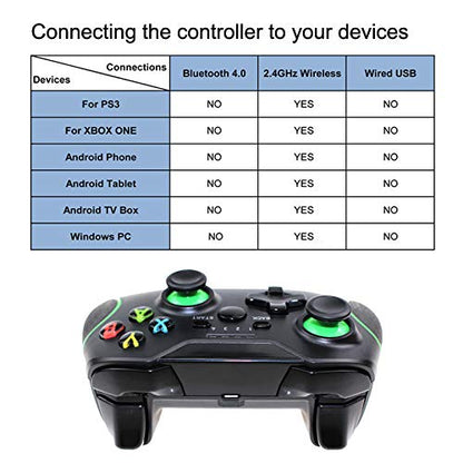 TECTINTER 2.4G Wireless Controller Compatible with Xbox One Gamepad Joystick for PC PS3 Android Smartphone (with Phone Clip) - color: With phone Clip