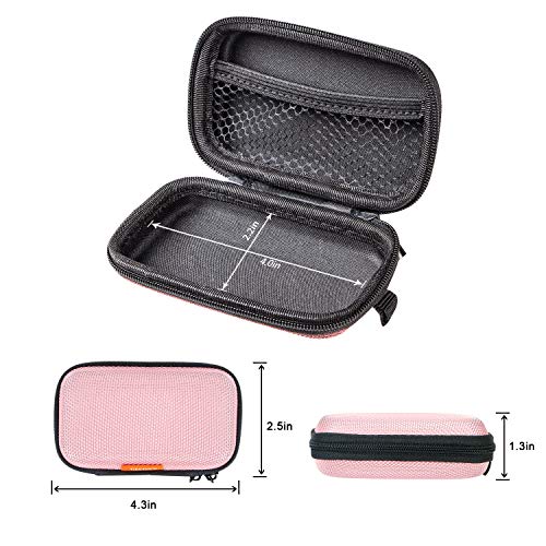 Earphone Earbud Carrying Case Holder - Lightweight Mini Universal Storage Pouch Bag for Wired Earbuds, Airpods, Bluetooth Headset, Wall Charger Adapter, USB Cable, Cell Phone Accessories - Pink - color: Pink