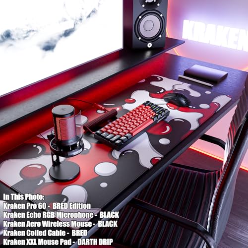 Kraken Echo RGB USB Condenser Microphone for Gaming, Podcast & Streaming for PC, PS5, PS4, MAC, Laptops. Touch Mute - Gain Knob - Monitoring - Controllable RGB - PC Gaming Mic with Desk Stand (Black)