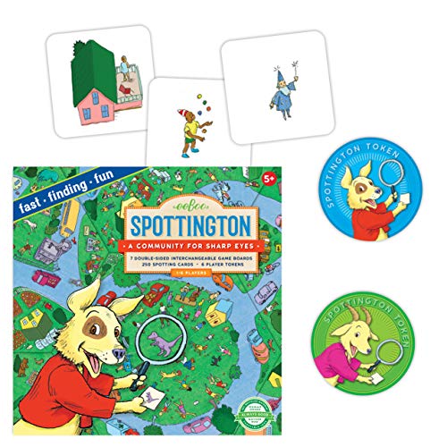 eeBoo: Spottington Board Game, Develops Observational Skills, Focus and Speed, Fast, Finding and Fun, for 1 to 6 Players, Perfect for Ages 5 and up - style: Spottington