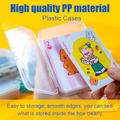 JINUPHION 8 Pcs Playing Card Case, Small Clear Box, Plastic Deck Box, Card Deck Holder, Game Card Storage Organizer (8 pcs Standard) (No Cards) - size: 8 pcs Standard