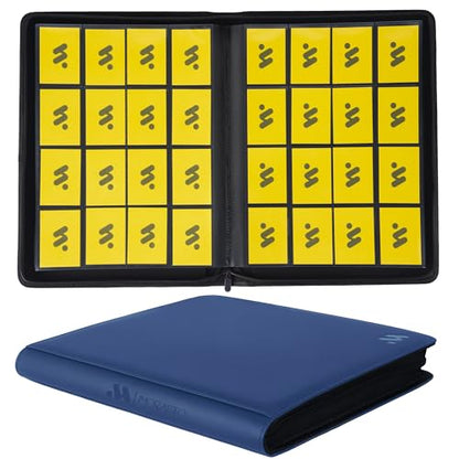 Card Binder 16 Pocket,Trading Card Binder Holds up to 1408 Cards with 44 Sleeves,Zipper Card Holder Album Compatible with TCG Card/Game Cards/Sports Card-Blue - color: Dark Blue