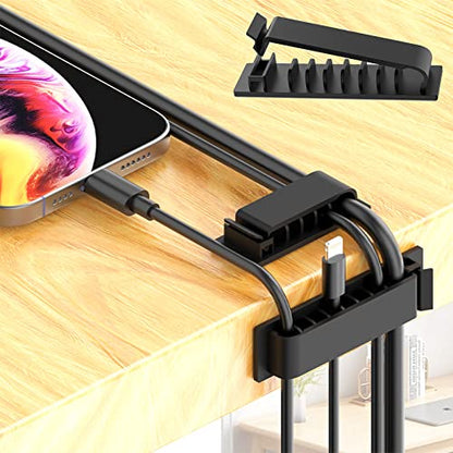 N NOROCME 192 PCS Cable Management Kit 4 Wire Organizer Sleeve | 11 Cable Holder,35Cord Clips 10+2 Roll Cable Organizer Straps,100 Fastening Cable Ties,for Computer TV Under Desk