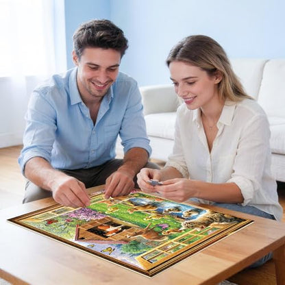 500 Piece Puzzles for Adults Funny Cat Animal Jigsaw Puzzles 500 Pieces Adult Puzzles Pet Lover Family Challenging Game Gift for Friends 20.5x15IN - style: Farm