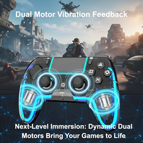 VioraTech Wireless Controller for PS5 with Hall Effect Joysticks, RGB Lighting, Turbo & Macro Functions, Linear Triggers, 6-Axis Sensor, Dual Vibration, Touchpad, Speaker & 3.5mm Audio Jack – Compatible with PS5/Pro/Slim/Mac/Steam Deck/PC