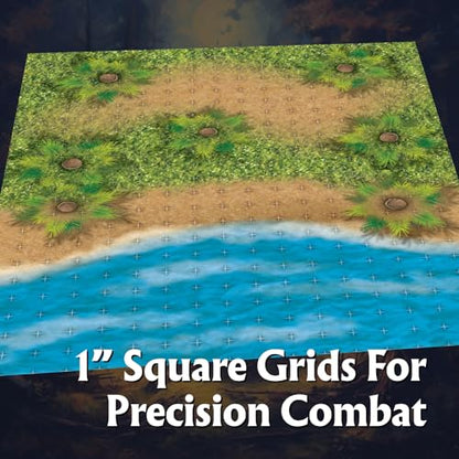 Arcknight The Uncharted Isles Roleplaying Battlemaps; 16 Modular RPG Maps in 8 Double-Sided Pages, 1" Square Grid, Modular & Versatile Design for Tabletop Gaming - for Dungeons & Dragons & Pathfinder - style: Uncharted Isles
