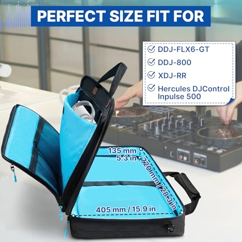 ORKELS DJ Controller Case for DDJ-GRV6, DDJ-REV5, DDJ-REV7, DDJ-FLX6-GT, DDJ-800, XDJ-RR, DDJ-1000SRT, RX, S8, DDJ SX, SX2, SX3, Inpulse 500 DJ Controller - size: DDJ-SX/SX2/SX3/FLX6/FLX10/REV5/REV7