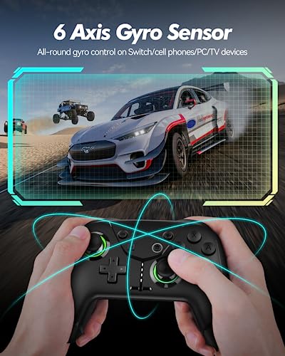 GMBACK Wireless Switch 2 Pro Controller with Home Wake Up & Loop Macros | Bluetooth Controller for Nintendo Switch 2/1/Lite/OLED/iPhone/Android/PC/Steam/TV with Vibration/6-Axis Gyro/Turbo/800mAh - color: Black