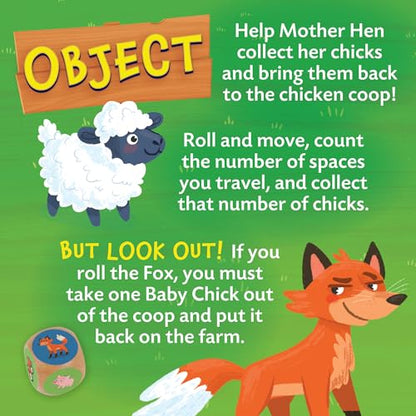 Peaceable Kingdom Count Your Chickens Award Winning Cooperative Counting Game for 2 to 4 Kids Ages 3+ - Premium Play Edition