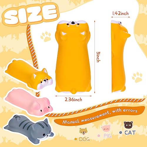 3 Pcs Cute Wrist Rest Support for Mouse Keyboard Computer Kawaii Mouse Pad Cat Pig Dog Animal Design Computer Arm Rest Cushion Mat for Laptop Desk Office Supplies