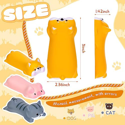 3 Pcs Cute Wrist Rest Support for Mouse Keyboard Computer Kawaii Mouse Pad Cat Pig Dog Animal Design Computer Arm Rest Cushion Mat for Laptop Desk Office Supplies