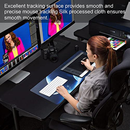 Large Gaming Mouse Pad with Stitched Edges,[27.5x11.8In] Extended Mouse Pad with Non-Slip Natural Rubber Base for Gamer/Desktop/Office/Home (70x30 Spaceball) - color: 70x30 Spaceball