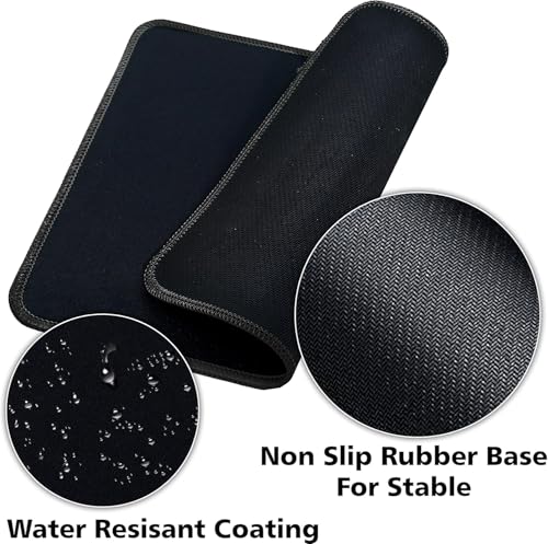 SaiTech IT 5-Pack Mouse Pads Bulk, Stitched Edges, Non-Slip Base | 2mm Cloth Surface, Waterproof, Anti-Slip Rubber Base, 8.66 x 7.1 in, Wired & Wireless Mouse Compatible - color: Black-5 Pack