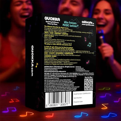 Quokka Party Games for Adults and Families - Ultimate Trivia Music Games | Who Knows Music Better? 1610 Music Game Questions – 4 Pack Box – Singing, Karaoke, Fun Music Challenge for 90s and 2000s Fans - color: Music Set