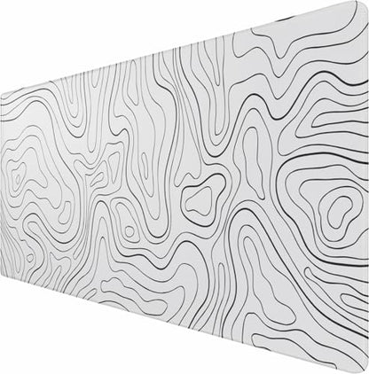 Gaming Mouse Pad, Large Pad with Non-Slip Rubber Base, Waterproof Mousepad with Stitched Edges, XXL Computer Long Keyboard Mouse Mat for Gamer, Office & Home, 31.5" x 15.7", White Black Lines - color: White Black Lines, size: 31.5 inches x 15.7 inches