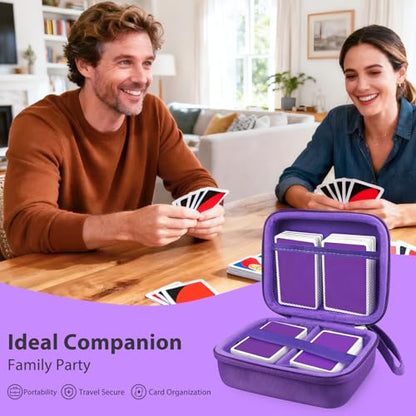 300+ Game Card Storage Case for UNO/Five Crowns/SKYJO Playing Card | Portable Card Deck Holder Box Compatible with Bicycle/Phrase 10/PlayMonster/Exploding Kittens Card Games, Purple (Case Only) - color: Purple