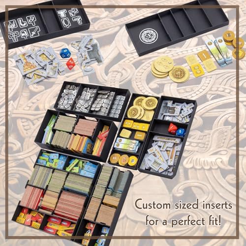 Organizer for A Feast for Odin Unofficial – Includes Token Trays, Card Storage & Player Components – Fast Setup & Cleanup – Fits Base Game (and Norwegians Expansion)