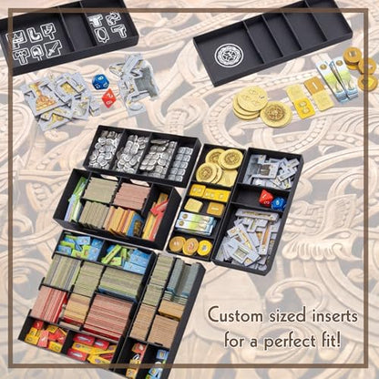 Organizer for A Feast for Odin Unofficial – Includes Token Trays, Card Storage & Player Components – Fast Setup & Cleanup – Fits Base Game (and Norwegians Expansion)