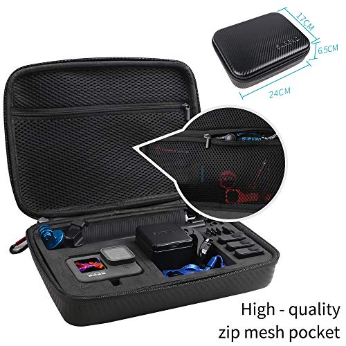 Hard Case for GoPro,Surface-Waterproof Carrying Case Compatible with GoPro Hero 13/12/11/10/9/8/7/(2018)/6/5 Black,DJI Osmo Action,AKASO/Campark and More (Medium) - color: Medium