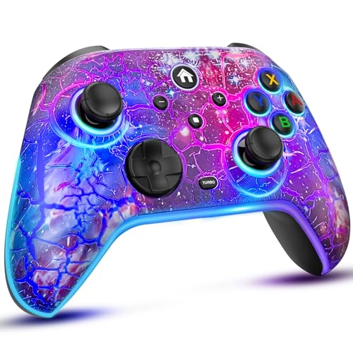 Switch Controllers for Nitendo Switch/Lite/OLED, 1200mAh Wireless Switch Pro Controller, 10 Colors Light & Cool Nebula Design, Switch Turbo controller with Vibration/Motion Control/Turbo/Gyro/Wake up - color: Multi