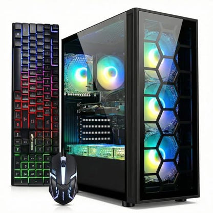 STGAubron Gaming PC Desktop,Core I7,RTX 3050 6G,16G RAM,512G SSD | Gaming Computer Tower for Streaming,Video Editing,Home,School,I7 up to 3.9GHz,ARGB Fan,WiFi 6,BT 5.0,4K DP,HDMI,Win11 Home
