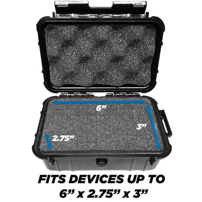 CASEMATIX 8" Waterproof Small Hard Case with Customizable Foam for Portable Electronics, Tools and Accessories - Hard Shell Small Plastic Case with Pre-Diced Travel Case Foam Interior - size: 8"