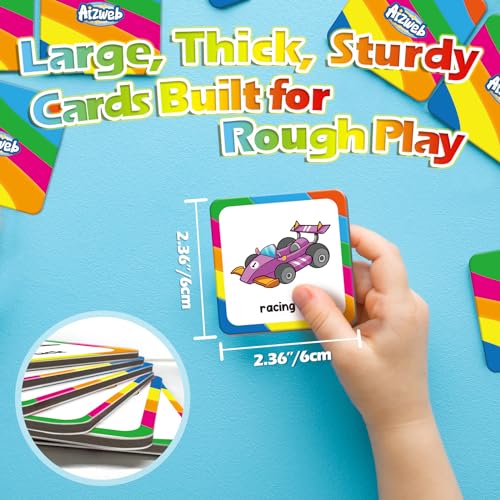 Aizweb Match Game,Memory Game, Vehicle 48 Pcs Toddler Card Games for Kids Ages 3 4 5 6,Flash Cards for Preschool Kindergarten Learning Activities,Educational Toys Homechool Supplies - style: Vehicles