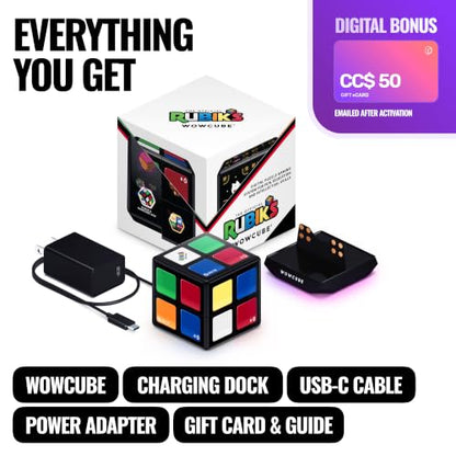 Rubik's WOWCUBE - Handheld Game Console, 100+ Games and Apps for Teens and Adults (Ages 13+) - STEM Certified Entertainment System - 24 Screens Interactive Gaming Cube