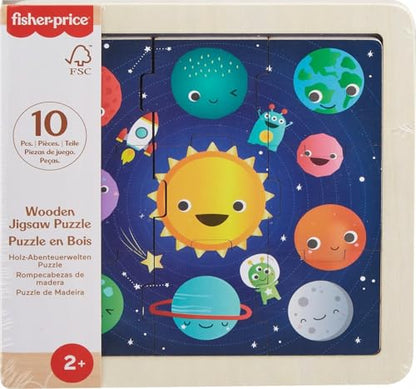 Fisher-Price Wooden Fun Planets Puzzle Baby Toy for Kids 2 Years and Up