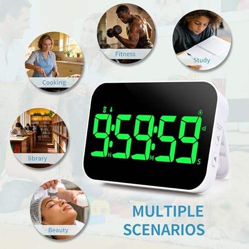 Digital Timer for Classroom, Pomodoro & Kitchen, Rechargeable Magnetic Countdown Timer with Large LED Display, Loud Alarm, 3 Volume Levels, Vibration Mode & 3 Brightness Settings - style: Regular Version