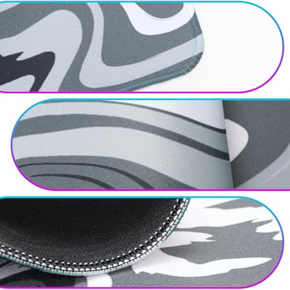 Mouse Pad Gaming Mousepad, 31.5 x 11.8in Large Desk Mat Keyboard Pads Extend Long XL Mouse Mat with Non-Slip Base Desk Accessories for Home Office Keyboard Mouse (Black Gray Fluid) - color: Black Gray Fluid