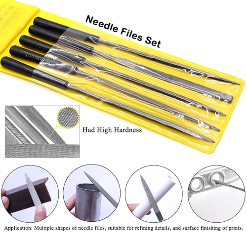 62PCS 3D Printer Tool Kit, 3D Post-Processing Accessories with Hand Drill, Deburring Tool, Cutter, Needle Files, Scrapers, Brushes, Tweezers, and Nozzle Cleaning Set for 3D Model Finishing - color: Black bag 62pcs